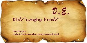 Diószeghy Ernő névjegykártya