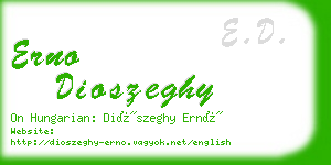 erno dioszeghy business card