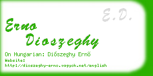 erno dioszeghy business card